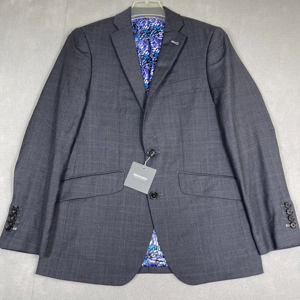Indochino Blazer Sport Coat Mens 36R Two-Button Gray Wool Cashmere Blend